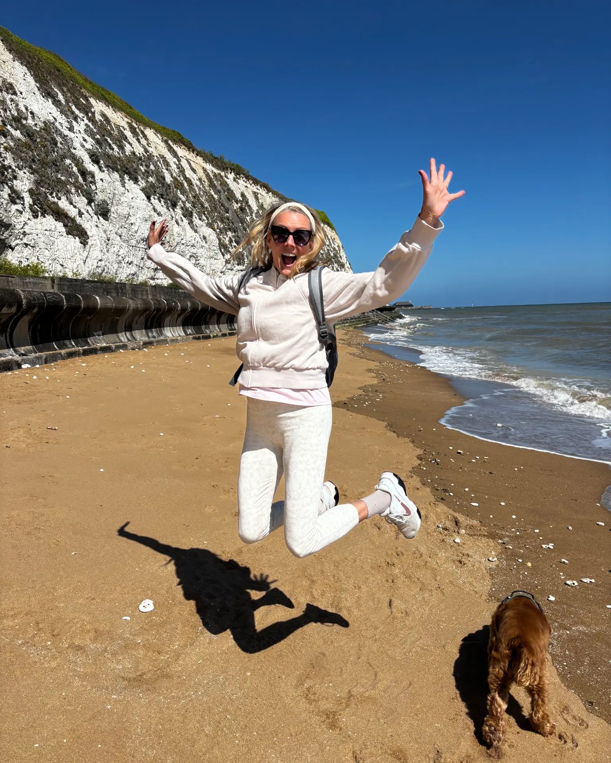 Nicola Spencer-Perera on the beach